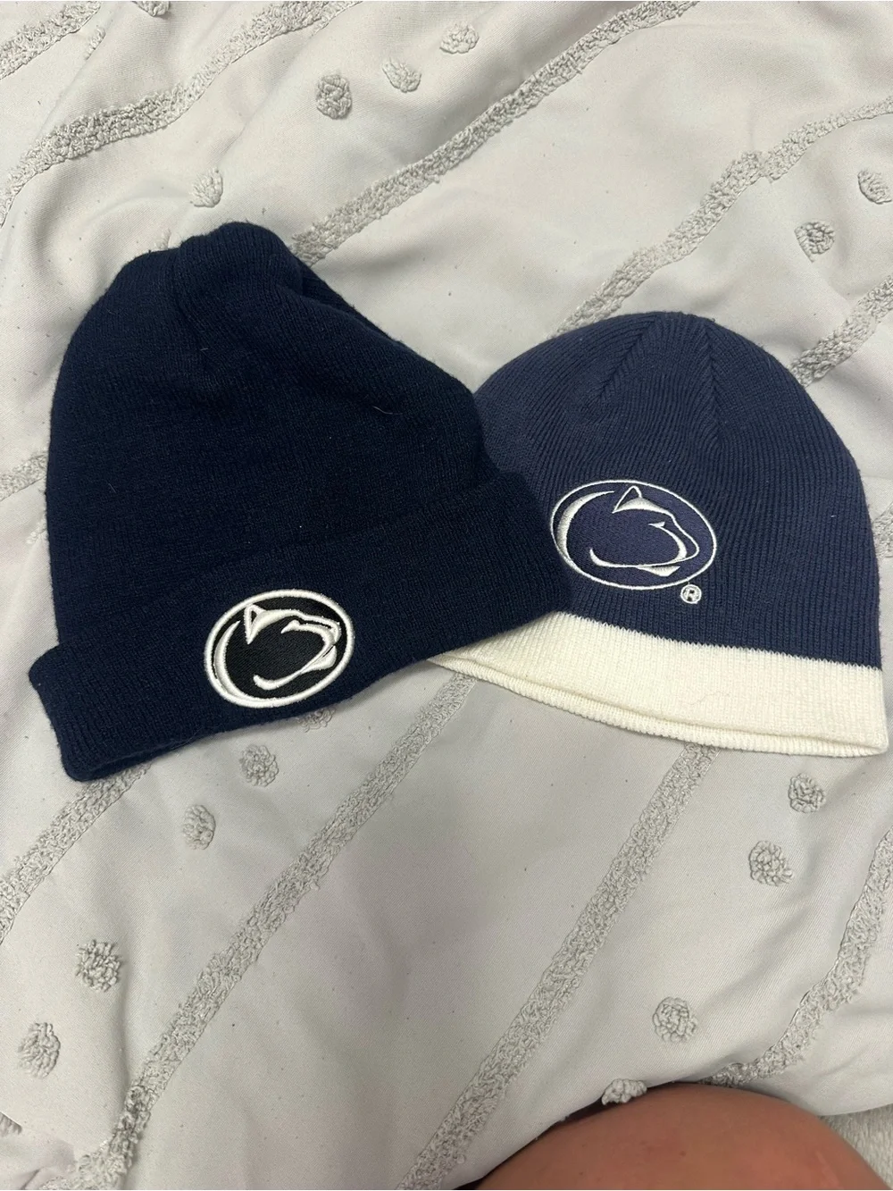Navy Knit Beanies - Set of 2